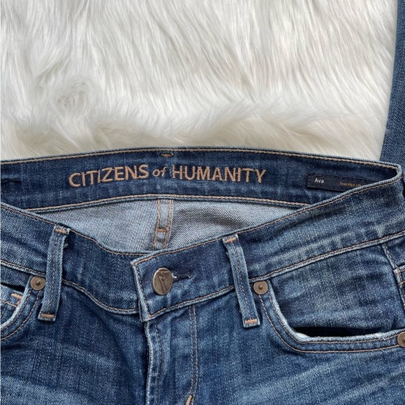 Citizens of Humanity Ava Low Rise Straight Leg Dark Wash Denim Jeans Size 25 - Picture 2 of 7